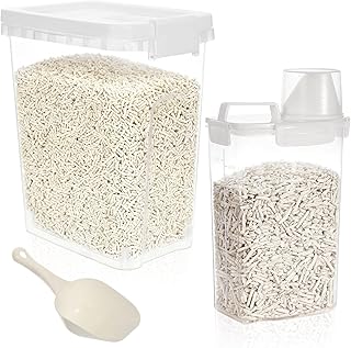 2 Pcs Cat Litter Storage Container with Airtight Lid Cat Litter Storage Bin with Spout Portable Bin Food Containers Easy to Use for Cat Supplies