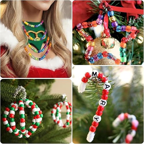 Miniatura 7 de Song Xi Kit de 3500 cuentas de pony para pulsera de amistad, kit de fabricación de pulseras de 48 colores, incluye juego de cuentas Kandi, cuentas