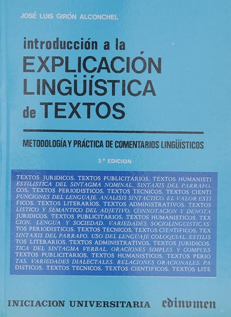 Portada de Introduccion a la Explicacion Lingüistica de Textos
