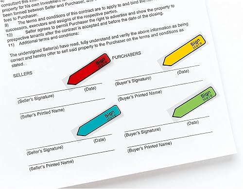 Miniatura 2 de Post-it Banderas de mensaje, Sign Here, 20/dispensador, 4 dispensadores/paquete, 0.47 pulgadas de ancho, rojo (684-RDSH)