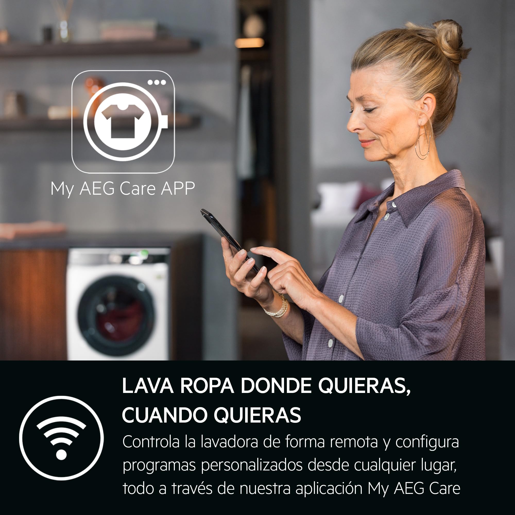 AEG Lavadora de Carga Frontal 9 kg, LFR6194O2Q, 1400 rpm, Libre Instalación, Serie 6000 ProSense, AutoDose, Motor Inverter, TimeSave Plus, Conectividad, Higiene Gentle Care, Blanco