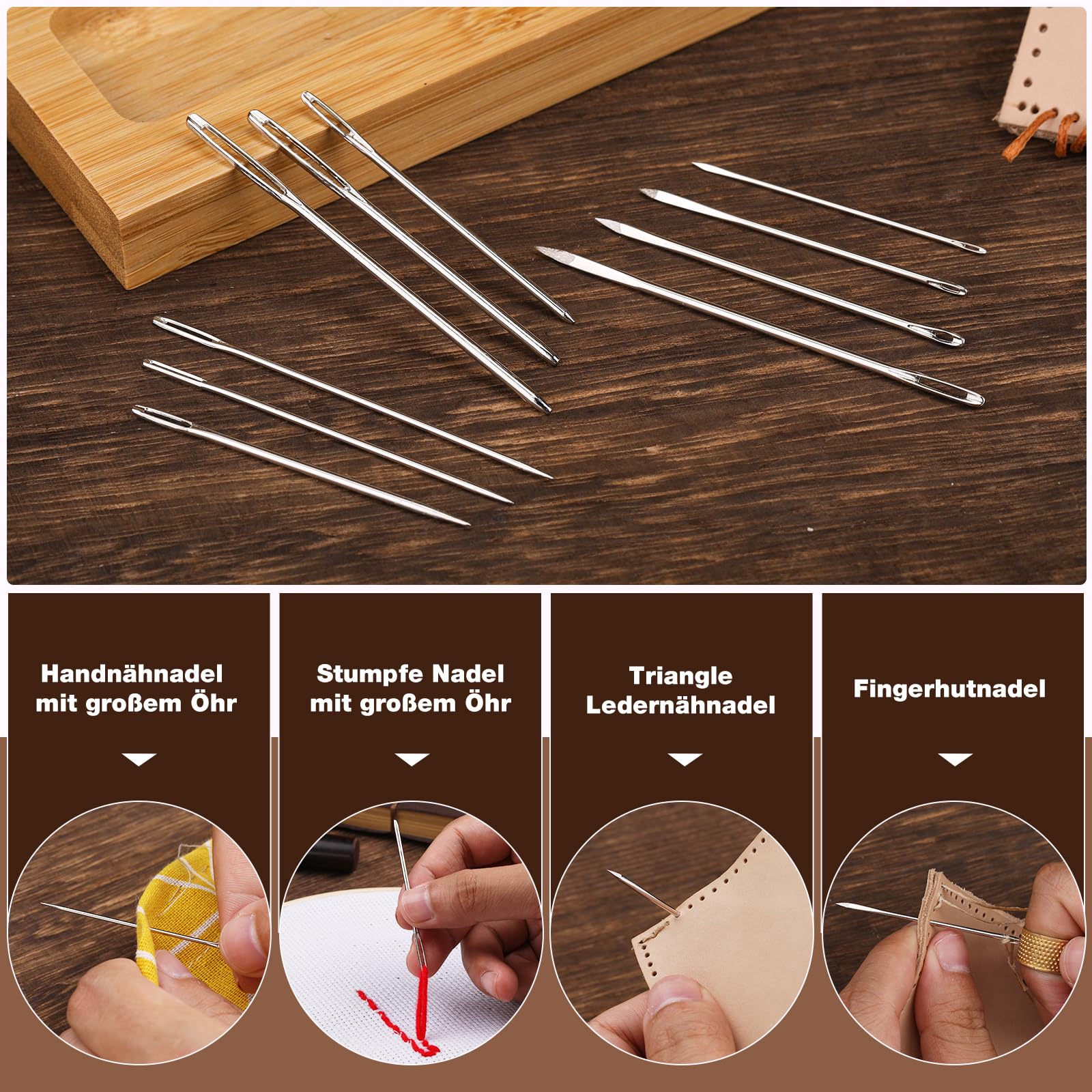 Lot D'aiguilles Triangulaires Pour Cuir - 4 Tailles - Aiguille à