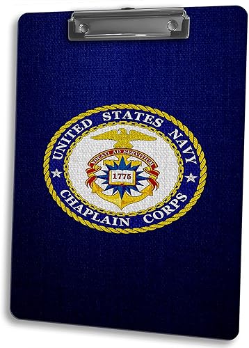 Vibrant Double-Sided Dry Erase Clipboard for Coaches, Teachers, and More - US Navy Chaplain Corps, Insignia (embem)