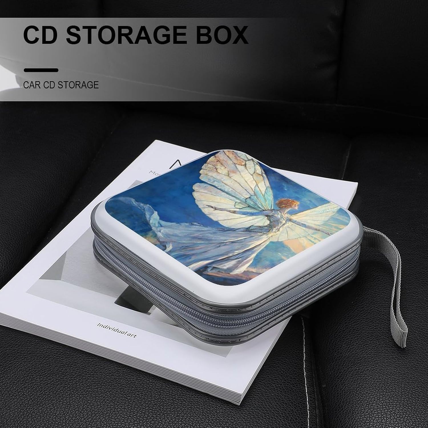 Butterflies Lady Protective CD Case Storage Rack 40 Capacity DVD Holder Organizer Car Travel