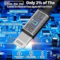 Vista 2 de [Apple MFi Certified] iPhone Fast Car Charger, Caiinei 4.8A USB Power Car Charger Adapter with Built-in Coiled Lightning + 6FT Lightning Cable Quick