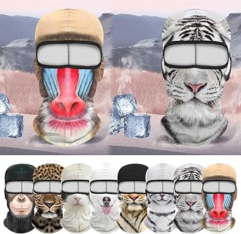 Balaclava Face Mask Men,Breathable UV Protector Breathable Windproof Ski Mask,Animal Face Cover for Cycling Outdoor