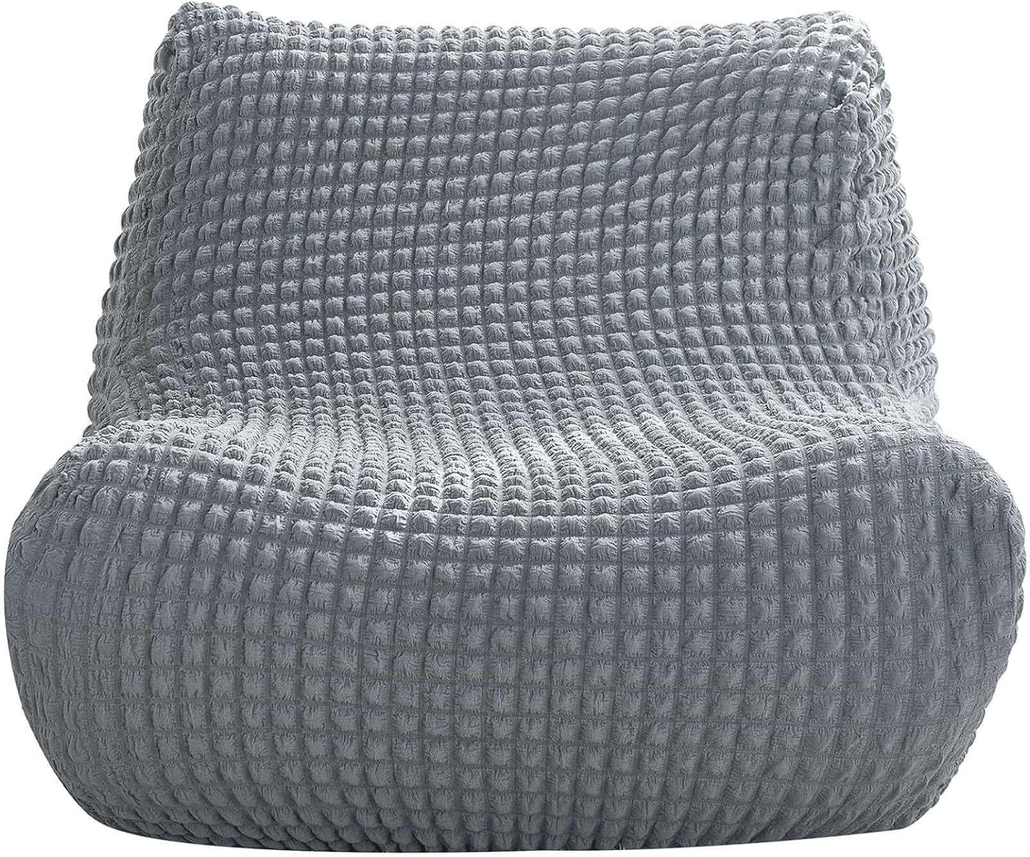 Fireside Chair Cover Armless Sofa Cover Lazy Floor Armless Chair Slipcover, Folding Sofa Bed Cover Non-Armrest Furniture Protector Without Armrests for Kids Dog Cat(Silver Gray)