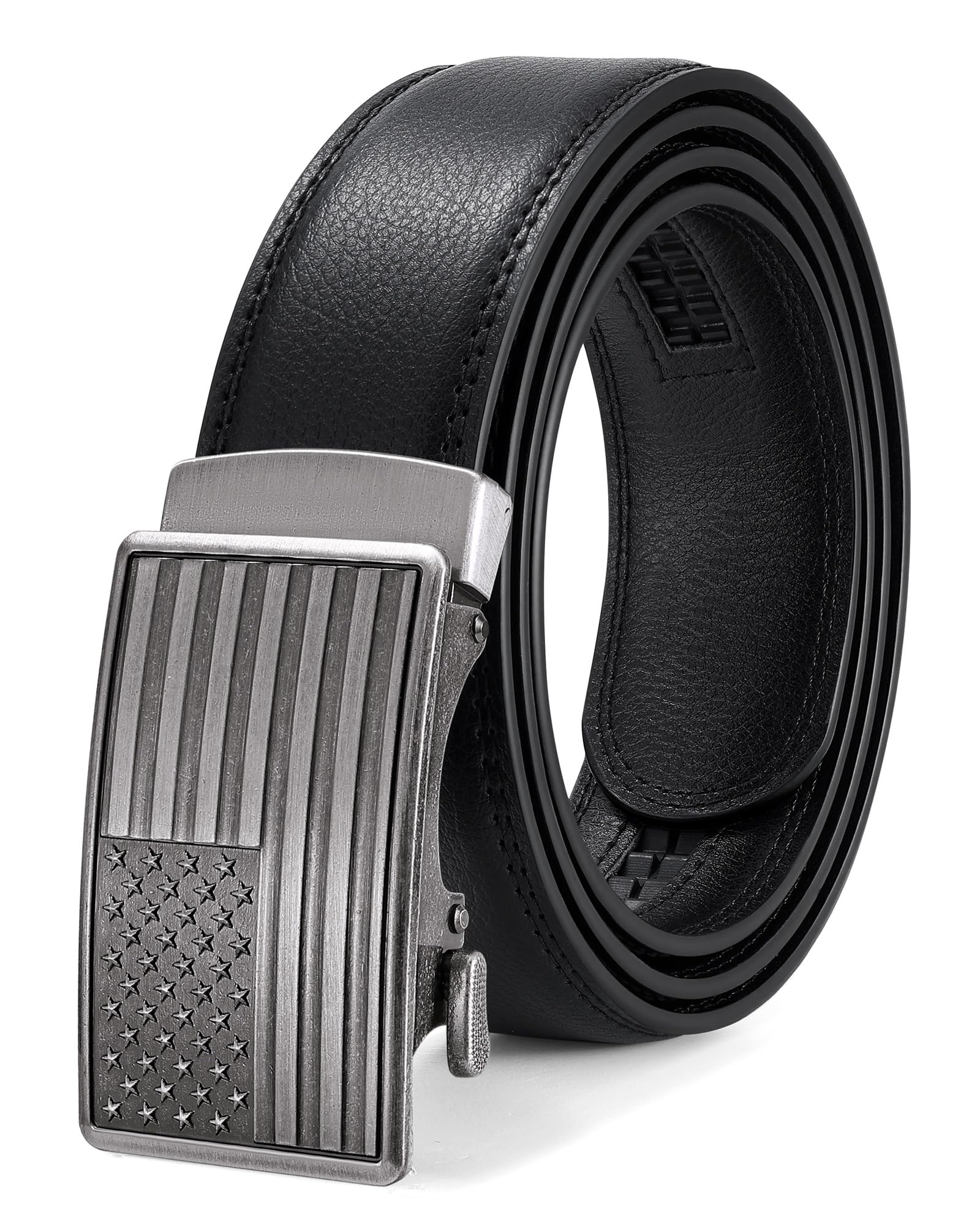 Ratchet Belt with Adjustable American Flag Buckle