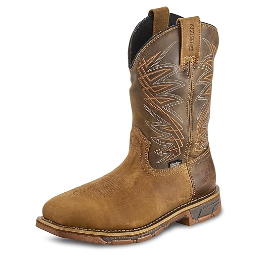 Irish Setter, Marshall, Men’s, 11", Waterproof, Steel Safety Toe, Pull-On Work Boot, Brown, 11 D (Medium)