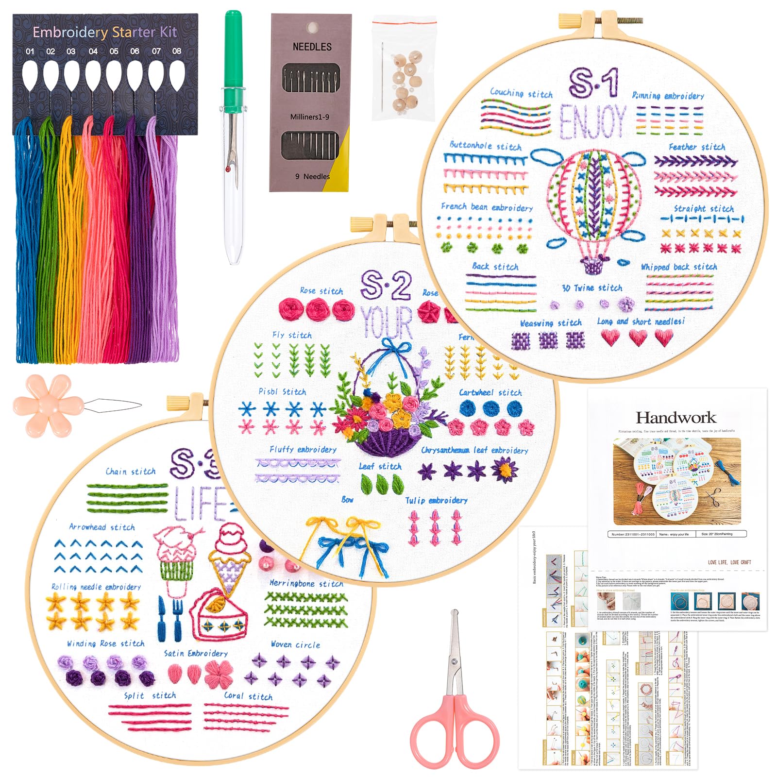 Kit Ricamo Per Principianti - Set Completo Con Tela, Telaino E Filo Per Creare Borsa Fai Da Te - Foto 11