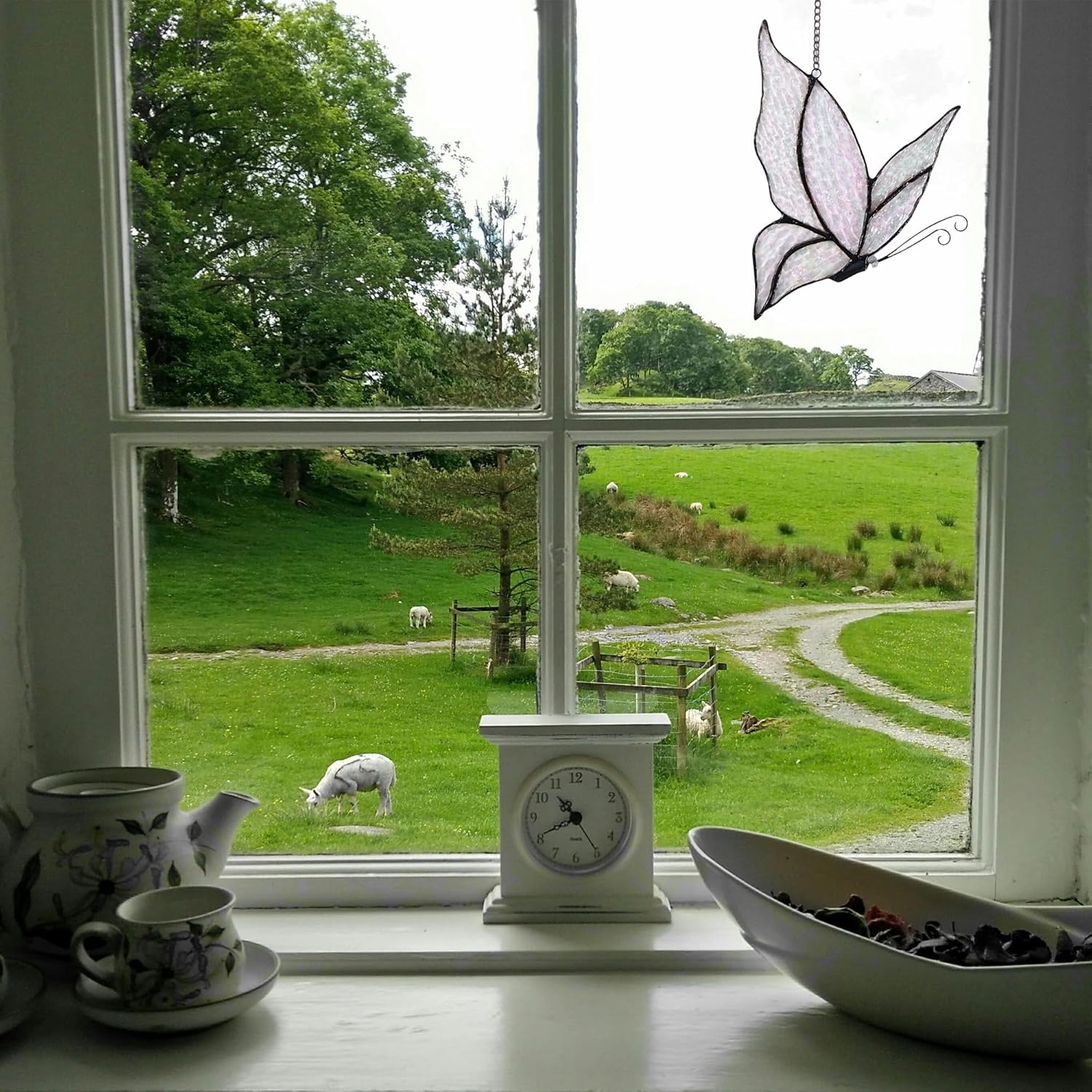 Holographic Butterfly Sun Catcher Stained Glass Window Hanging, 7 * 5 inches Stained Glass Butterfly Decor, Holographic Butterfly Lover Gift for Women, Men, Wife, Lovers, and Mom - Image 6