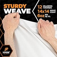 Vista 6 de Lona protectora Xpose Safety multiusos, de poliéster blanco, resistente, resistente al agua, resistente a la intemperie, resistente a rasguños