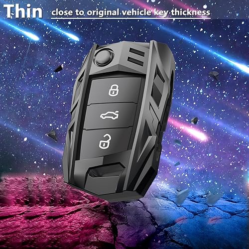 Miniatura 6 de Funda para llavero Volkswagen con llavero, elegante y duradera funda de protección de aleación de zinc compatible con VW Atlas Golf Jetta Tiguan