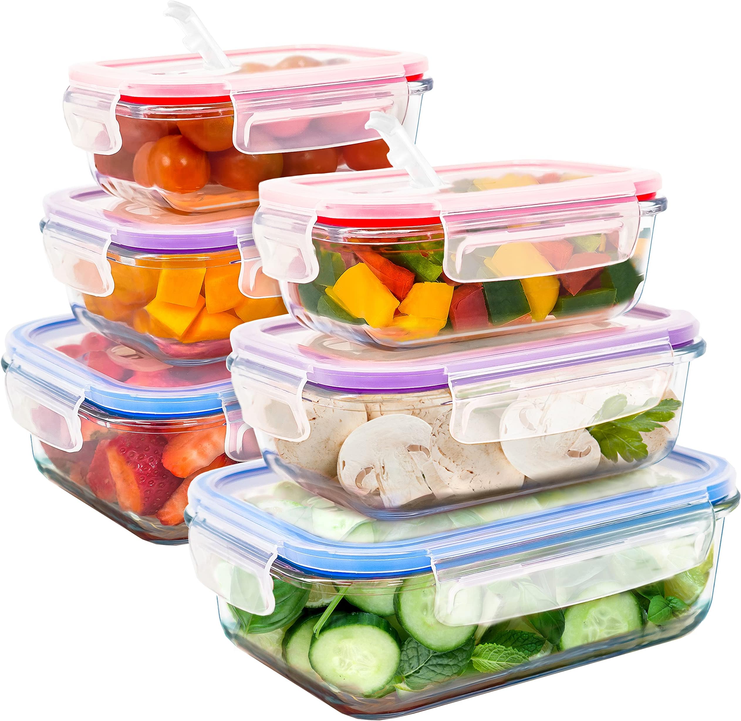 UMEIED Lot De 10 Boîtes De Conservation En Verre Avec Couvercles