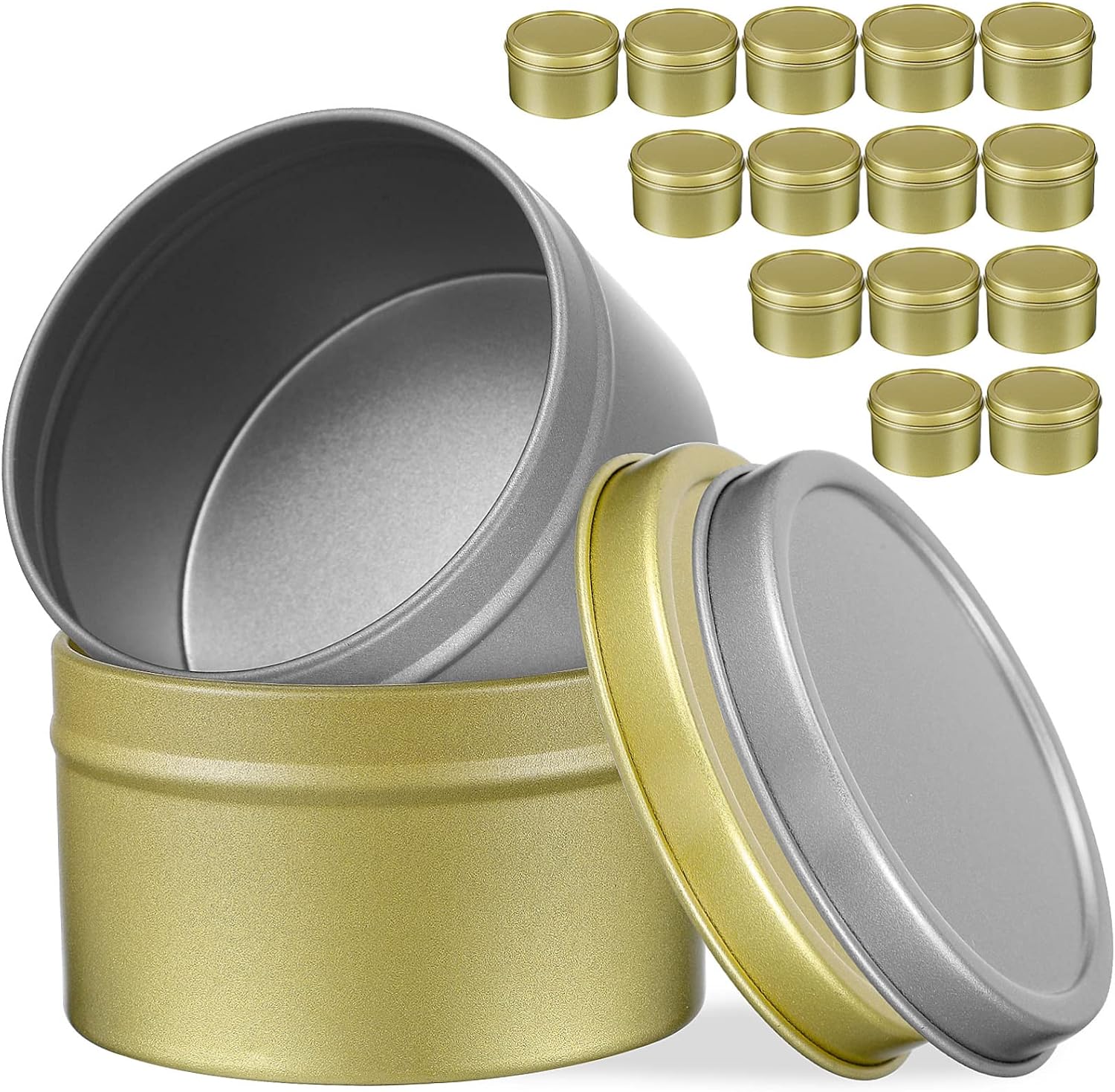 Homoyoyo 16pcs Candle Making Storage Jars Screw Lids Versatile Candle Containers for Projects Airtight Tea Canisters for Home Use for Crafting and Organizing