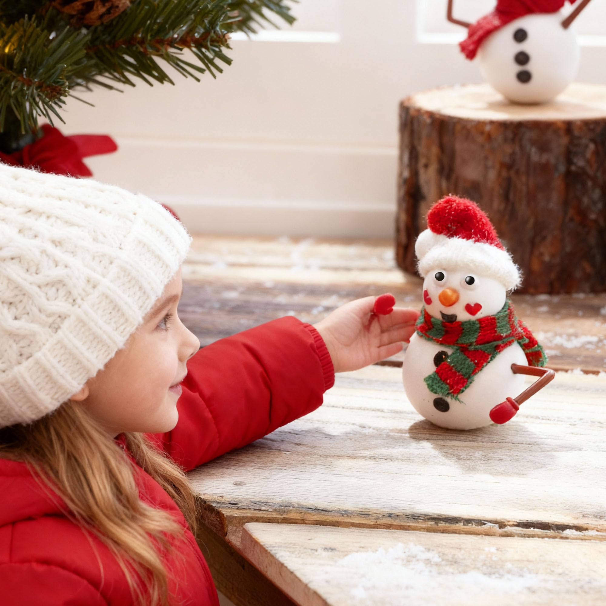 JOYIN Schneemann-Bastelset zum Selberbauen, 12-teiliges Schneemann-Bastelset für Weihnachtskunst und Bastelaktivitäten, Weihnachtsgeschenk, Strumpffüller für Kinder, Partygeschenk, Schule, lustiges