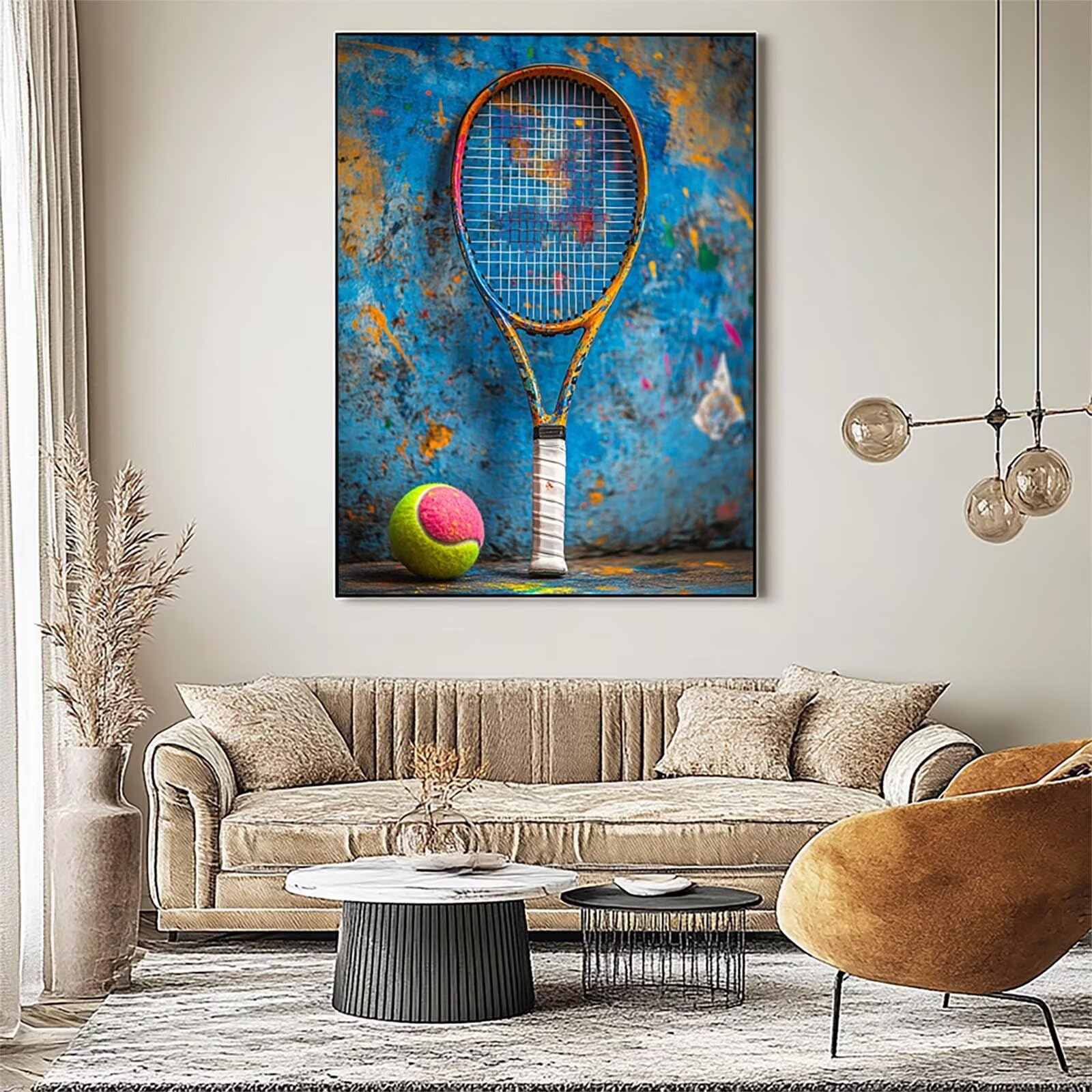 GYYH5887 farba tenisowa po numerach, dla dorosłych, sportowe płótno do malowania po numerach, dla dorosłych, 137 x 40 cm, artykuły plastyczne na ścianę z zestawem farb akrylowych i pędzlem do