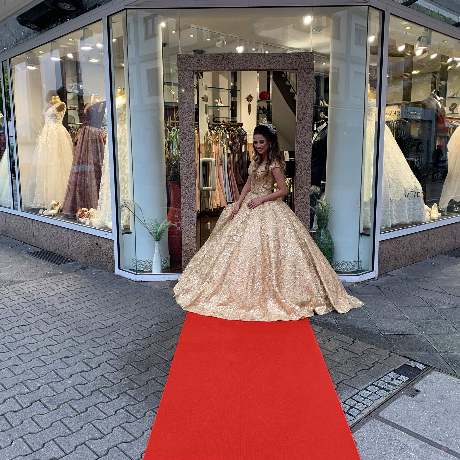 Floordirekt Alfombra para ferias Sintra | Suelo ideal para ferias, bodas y eventos | Alfombra para eventos en muchos colores y tamaños (100 x 2000 cm, Rojo 0711)