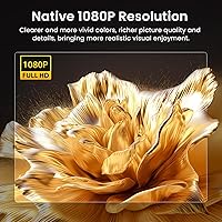 Vista 2 de HAPPRUN Native - Mini proyector Bluetooth 1080P, proyector de películas portátil Full HD para exteriores con altavoz integrado, compatible