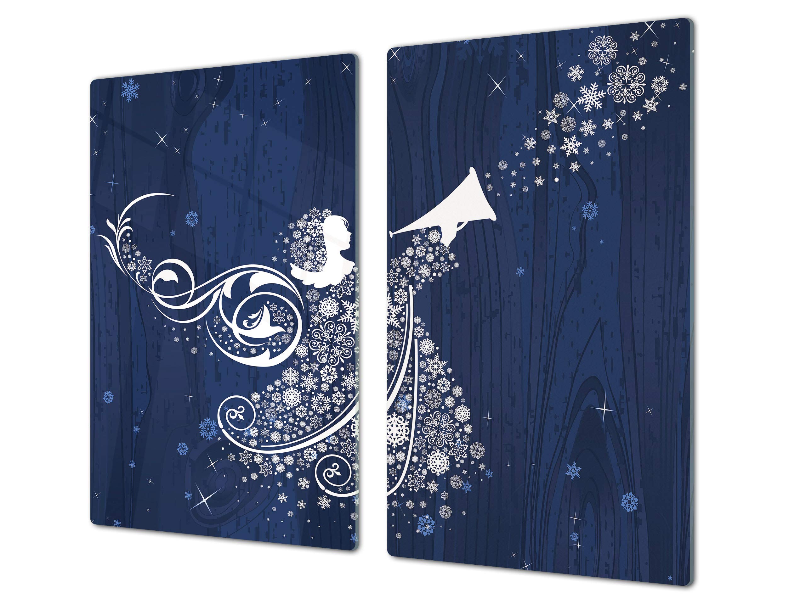 Tempered Glass Kitchen Board – Impact & Scratch Resistant; Measures: Single: 23,62” x 20,47”; Double: 2 x 11,81” x 20,47”; D20 Christmas Series