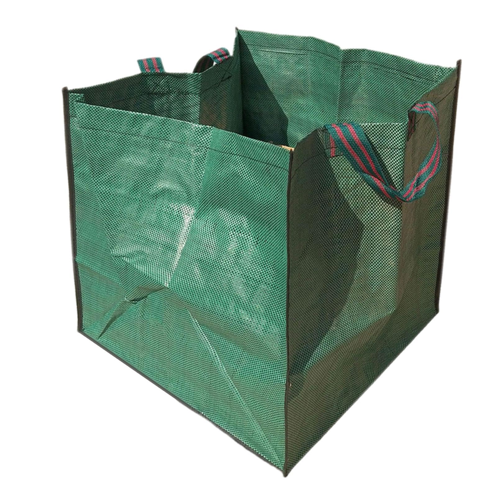 Juego de 5 bolsas de basura reutilizables para piscina, recogida de malezas y hojas caídas, bolsa de hojas de jardín, 50 x 50 x 50 cm, 125 L, color verde