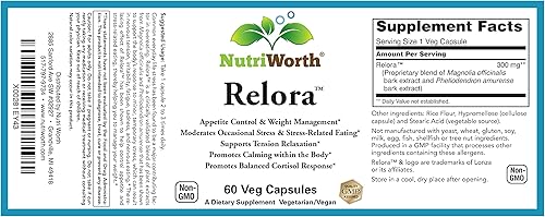Miniatura 6 de Relora - Suplemento de control de estrés y peso. Cápsulas vegetales de 300 mg - 60 porciones por botella.