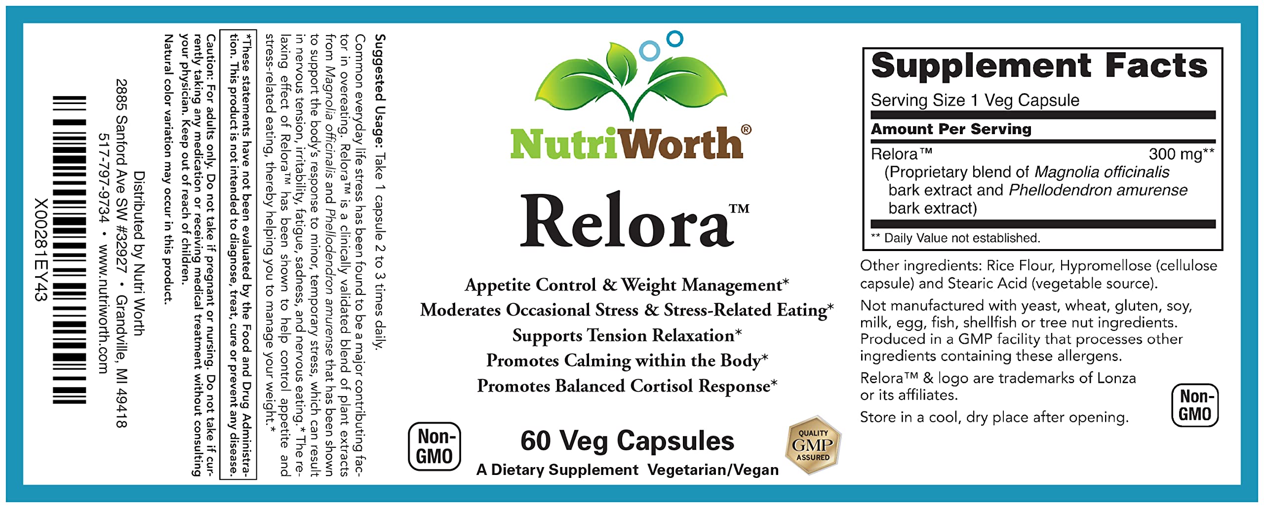 Relora - Stress & Weight Management Supplement 300mg 60 Veg Caps — Amazon image 6