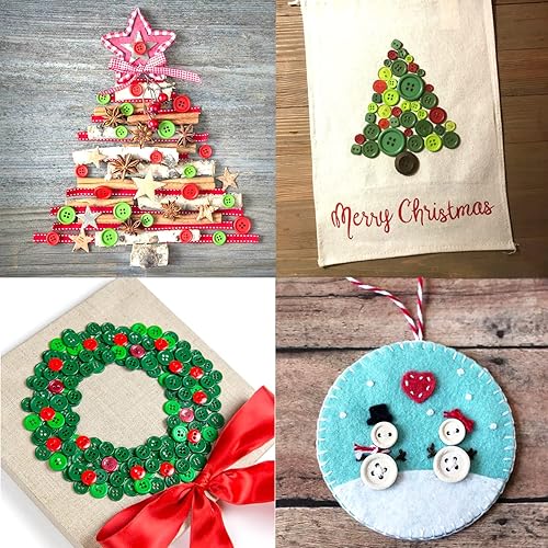 Miniatura 6 de 2000 botones redondos de resina de Navidad, botones surtidos, 2 y 4 agujeros, manualidades redondas para decoración de fiestas de Navidad, costura,