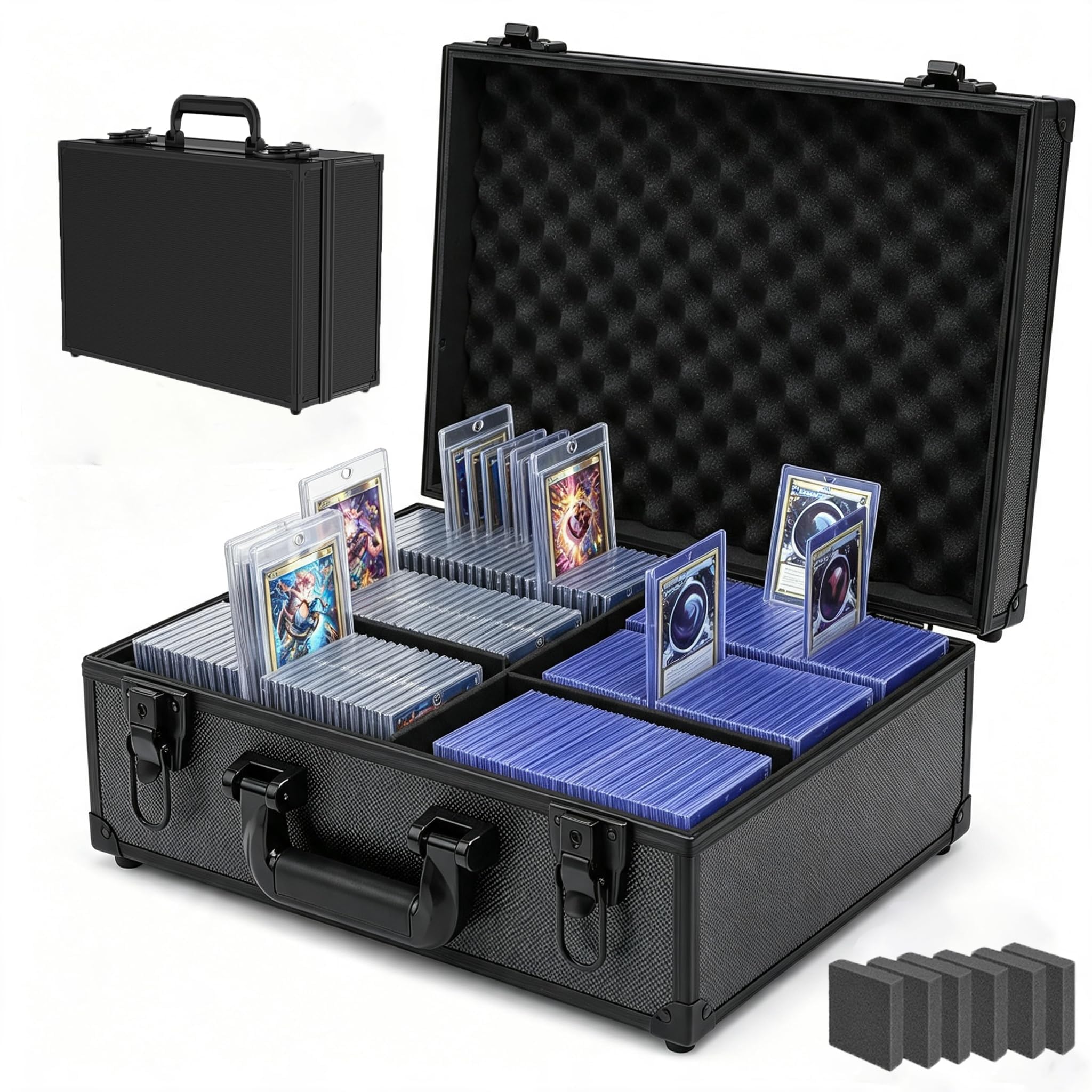 GiHaood Top Loaders Storage Box, Graded Card Storage Case with Key Locks