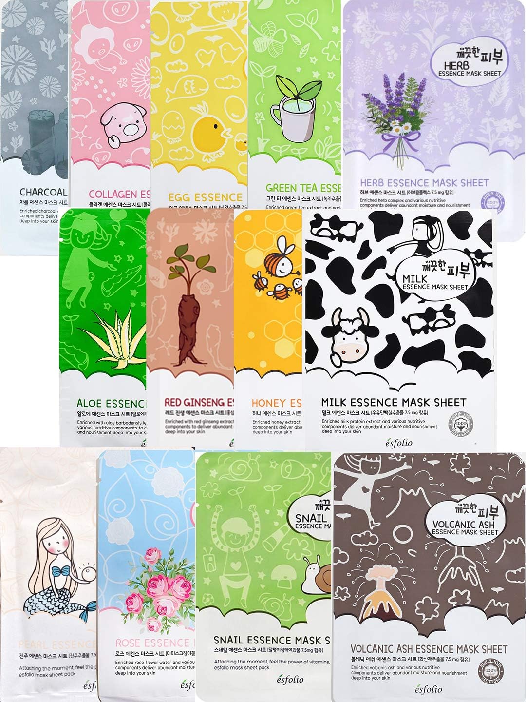 Pure Skin Essence Facial Mask Sheet Made In Korea Choose from Different Variety [Customize Your Choice] - 10 Pack
