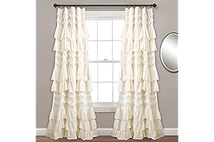 Lush Decor Kemmy, Chic Ruffled Textured Curtain Panel