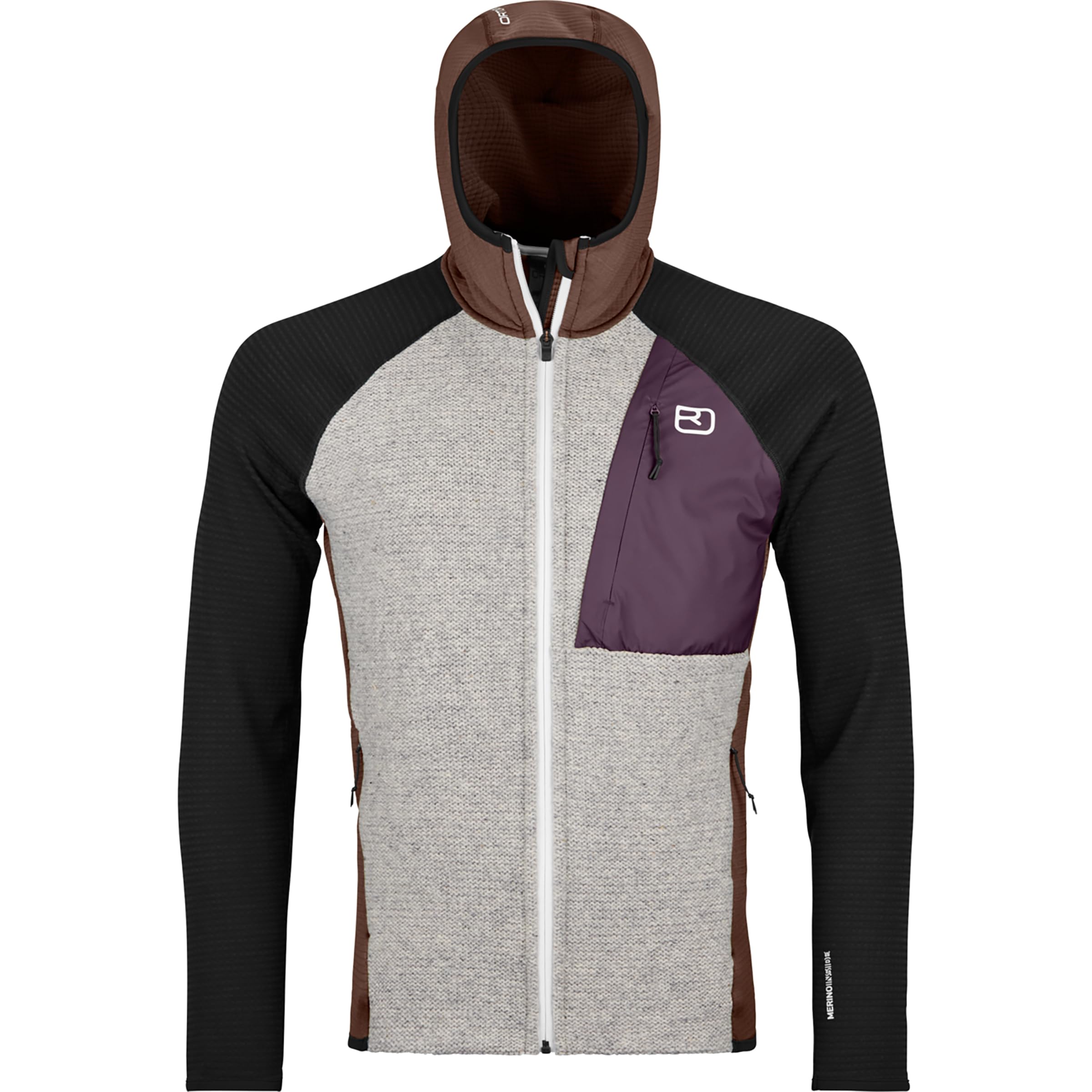 ORTOVOX Chaqueta de forro polar GP Classic Knit para hombre, color marrón oscuro, XXL