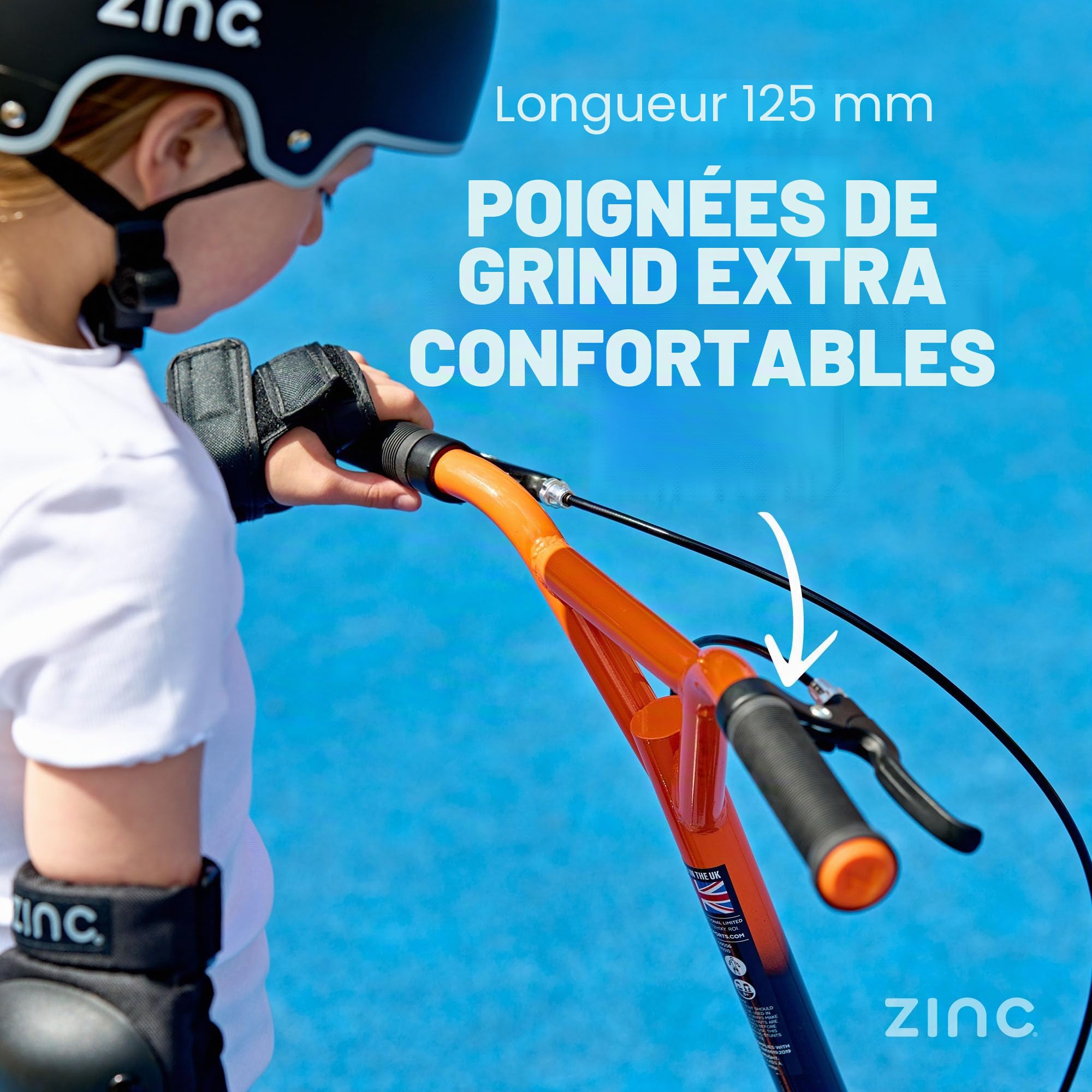 Zinc BMX Scooter for Kids Ages 6+ – 12 inch Big Wheel Stunt Scooters with 360 Degree Handlebar Spin, Height Adjustable, Front & Rear Brakes, Steel Frame, Off-Road Tyres