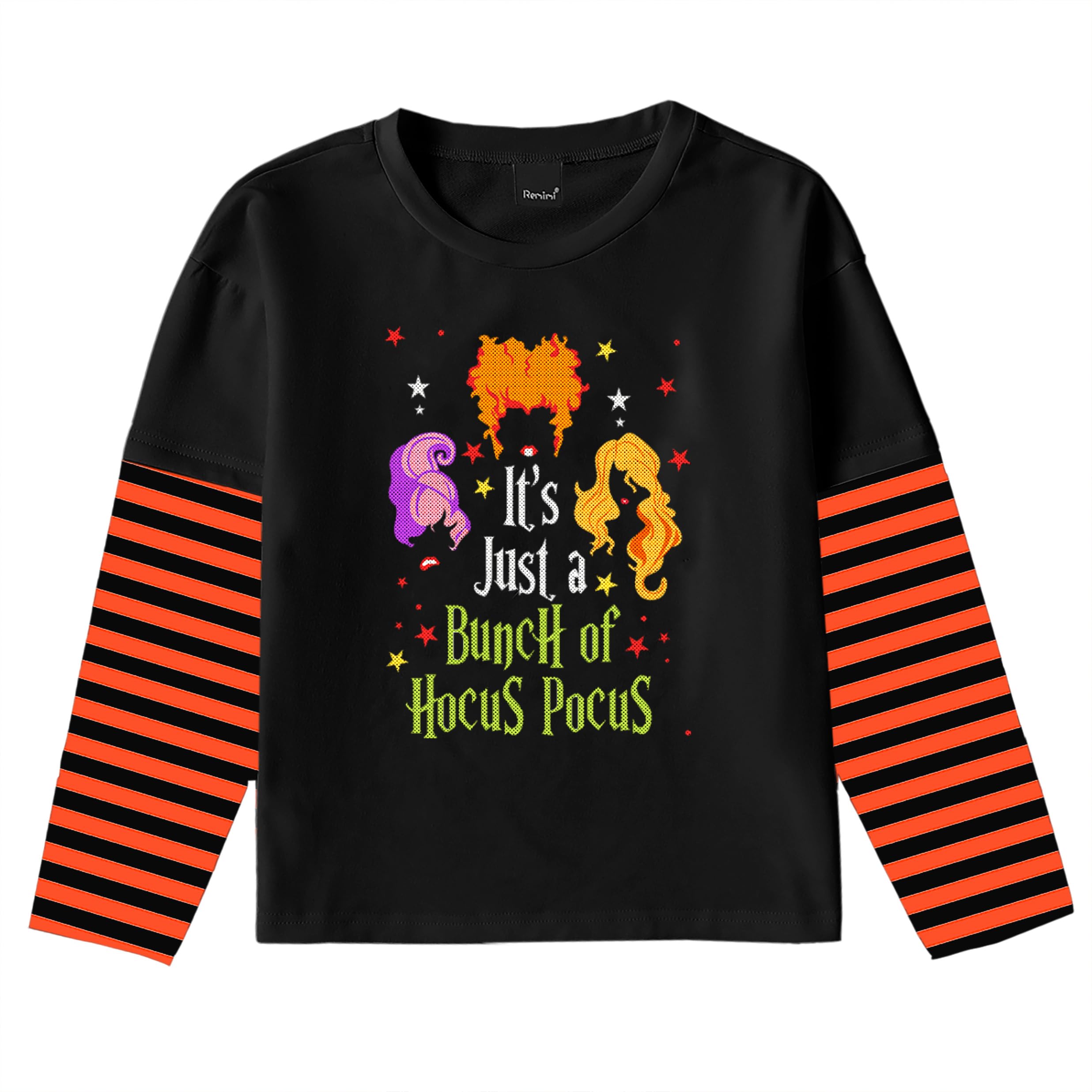 Remimi Unisex Kids Christmas Long Sleeve Shirt Fancy Print Stripe Shirt 2-12 Years