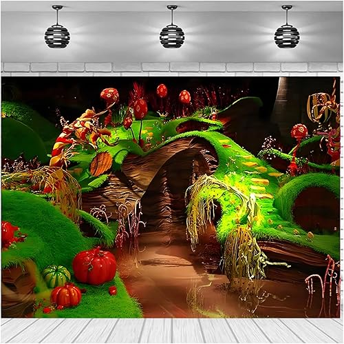 Telón de fondo de fotografía Willy Wonka Charlie y la fábrica de chocolate, suministros de fiesta de cumpleaños para niños, pancarta de fiesta de