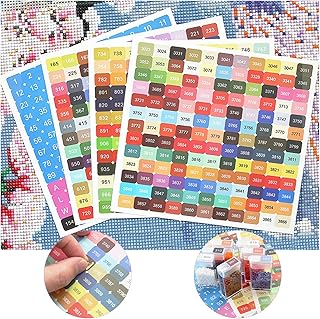 Color Number Stickers, Diamond Dot Number Stickers 447 Labels for Storage Containers Diamond Painting Number Stickers Multi-Colors Apply to Diamond Painting Storage Boxes Color Chart Square (1)