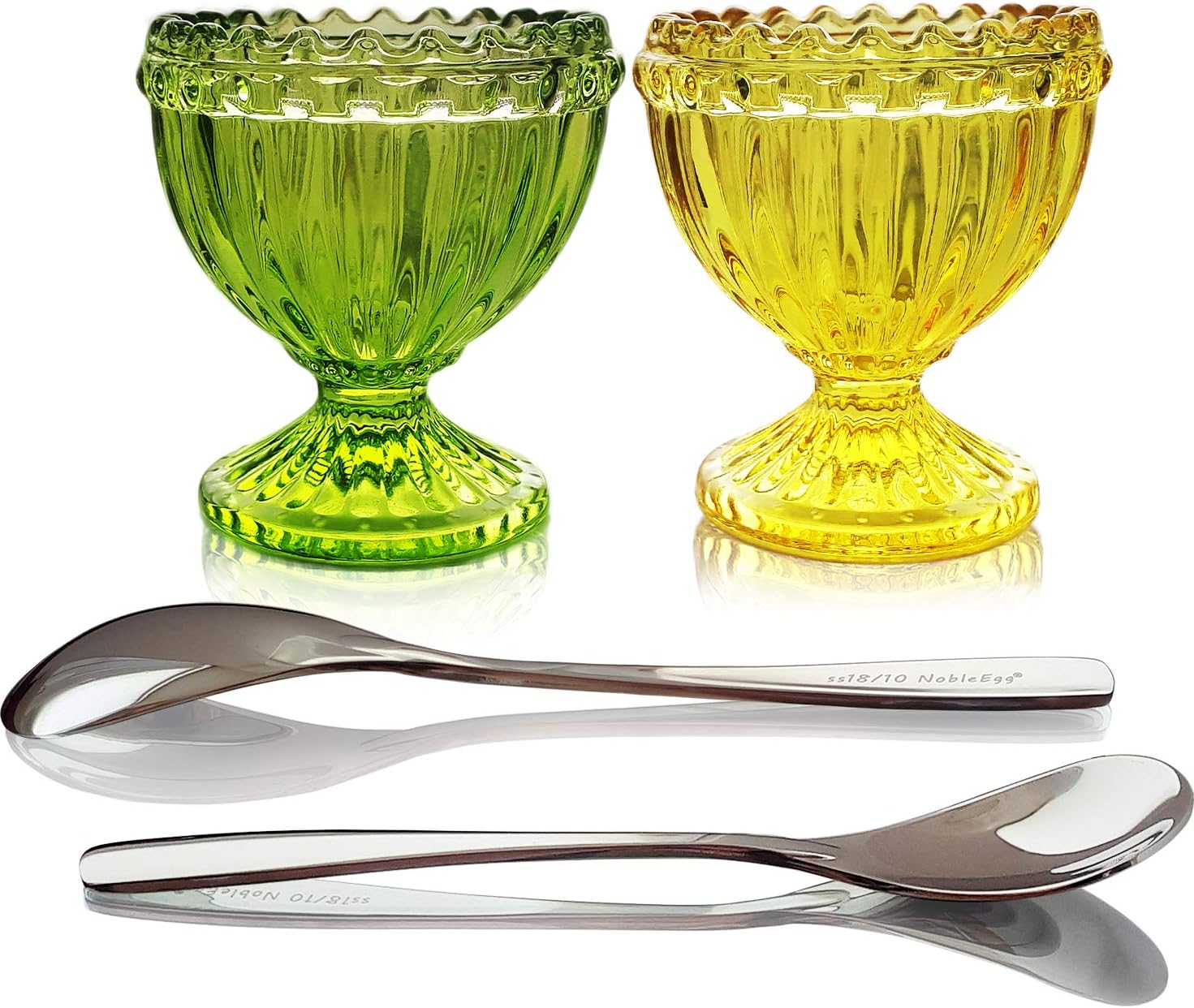 Amazon.com: NobleEgg Egg Spoons for Soft Boiled Eggs | 18/10 Stainless ...