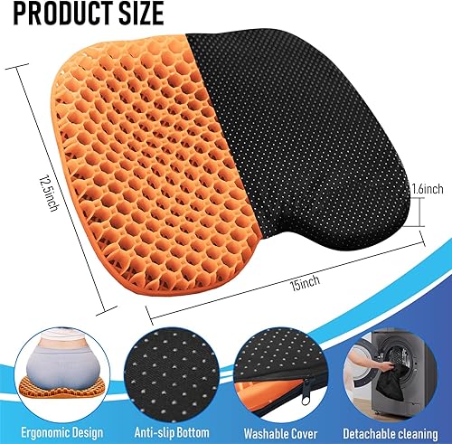 Miniatura 2 de Cojín de asiento de kayak, asiento de kayak de gel grueso antideslizante impermeable, almohadilla de goma portátil para remo de canoa para estadio,