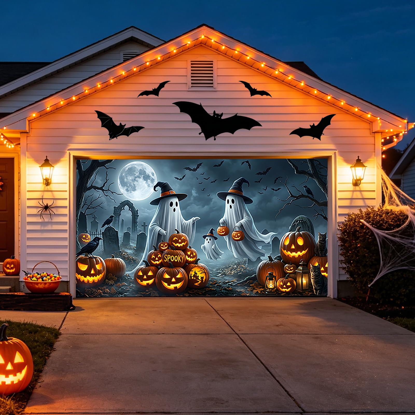 Garaż Halloween horror dekoracja zewnętrzna wewnątrz ogrodu baner