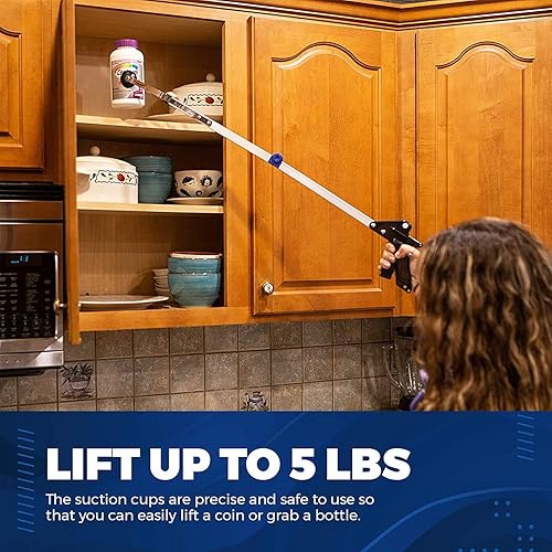 Miniatura 7 de Herramienta de agarre de alcance, dispositivo de agarre, pinza plegable ligera y duradera que extiende el alcance del brazo hasta 32 pulgadas, ideal