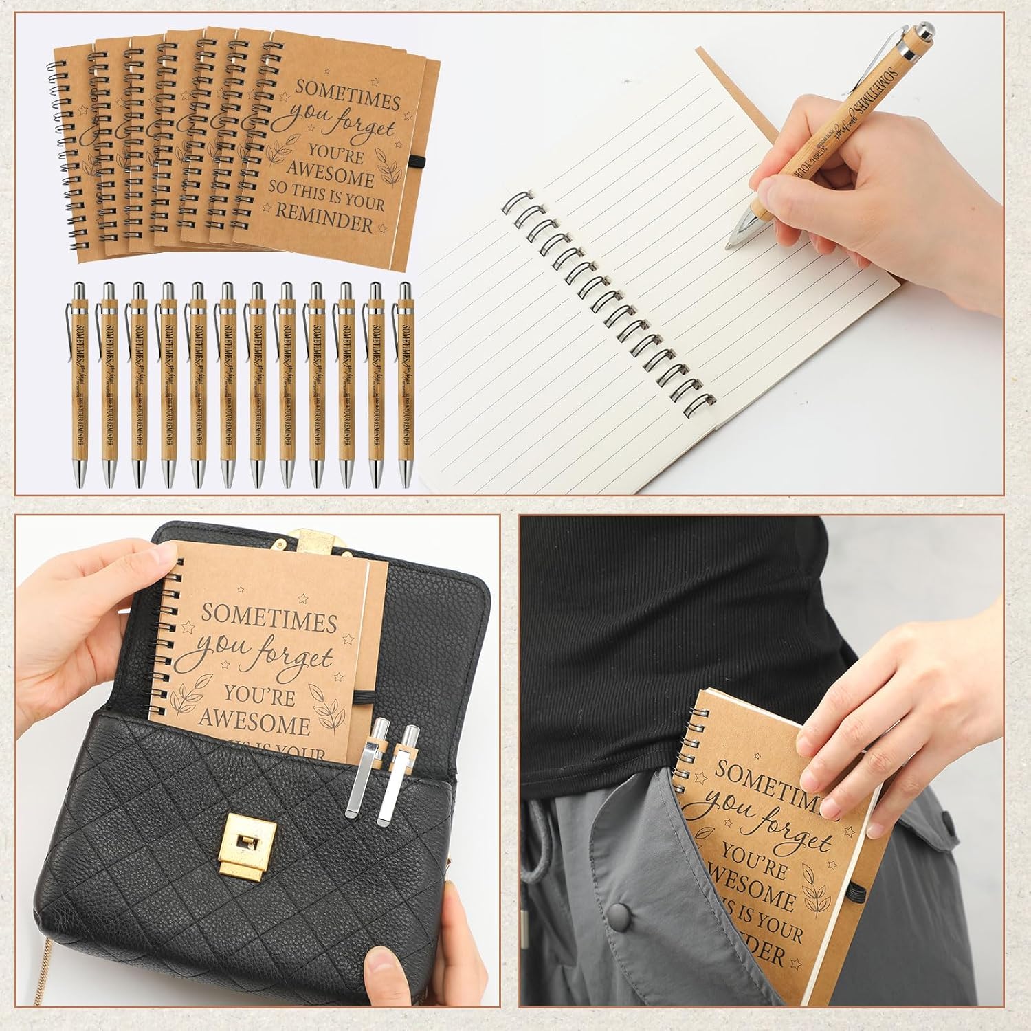 Yeaqee 100 Pcs Inspirational Gifts Set Include 50 Spiral Notebooks 50 Pens May You Be Proud of The Work You Do Motivational Thanks Gifts for Coworker Teachers Back to School(Motivational Style) - Image 6