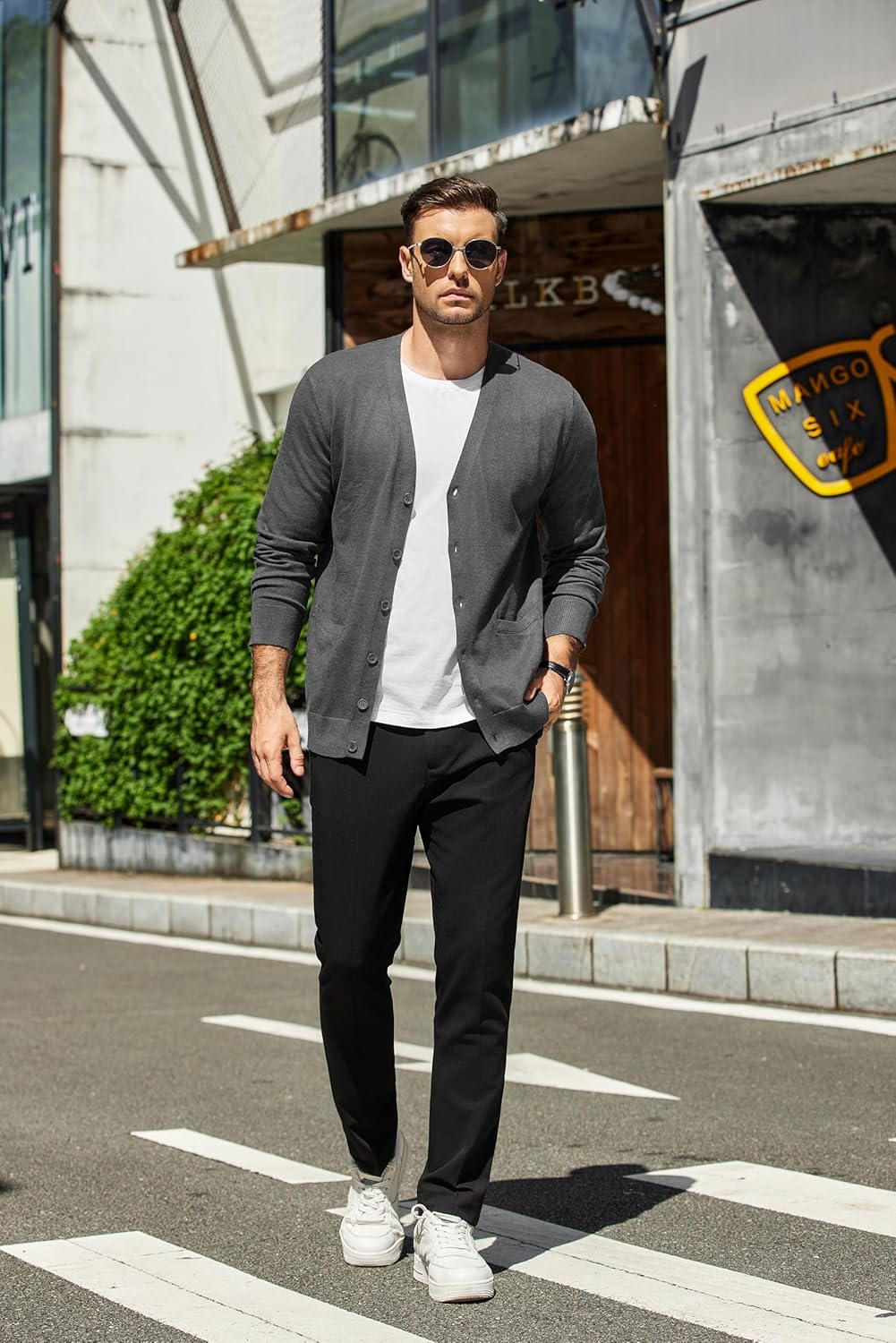 COOFANDY Mens Cardigan Sweaters Long Sleeve V Neck Cardigans Lightweight Knitted Button Down Sweaters with Pockets - Image 3