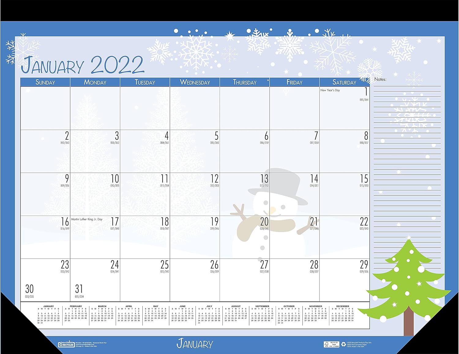 House of Doolittle 2022 Monthly Seasonal Desk Pad Calendar, 18.5 x 13 Inches, January - December (HOD1396-22)