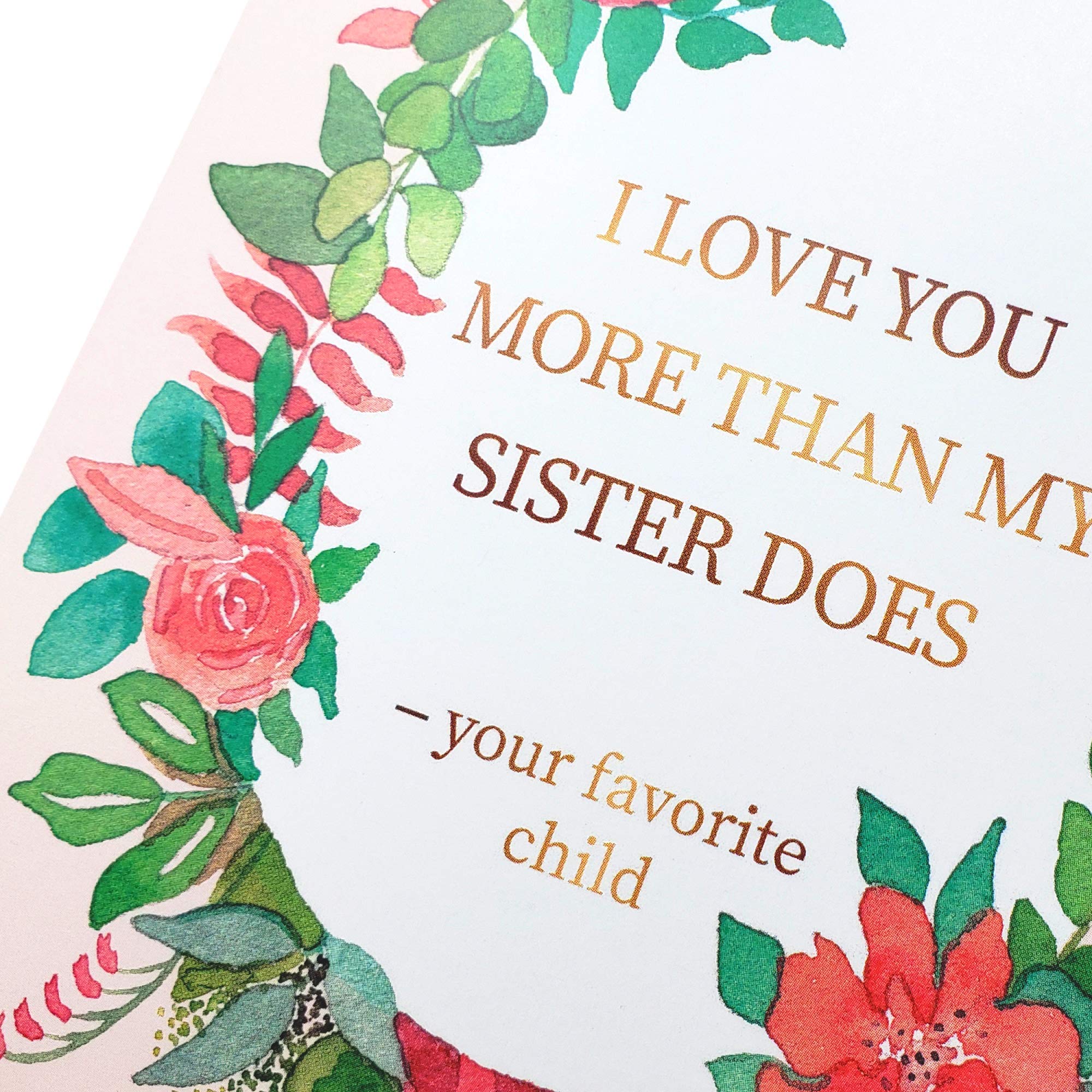 Tarjeta de felicitación para el día de la madre de Sleazy Greetings con texto en inglés «Daughter Son», tarjeta de agradecimiento para el día de la madre con texto en inglés «More Than My Sister»