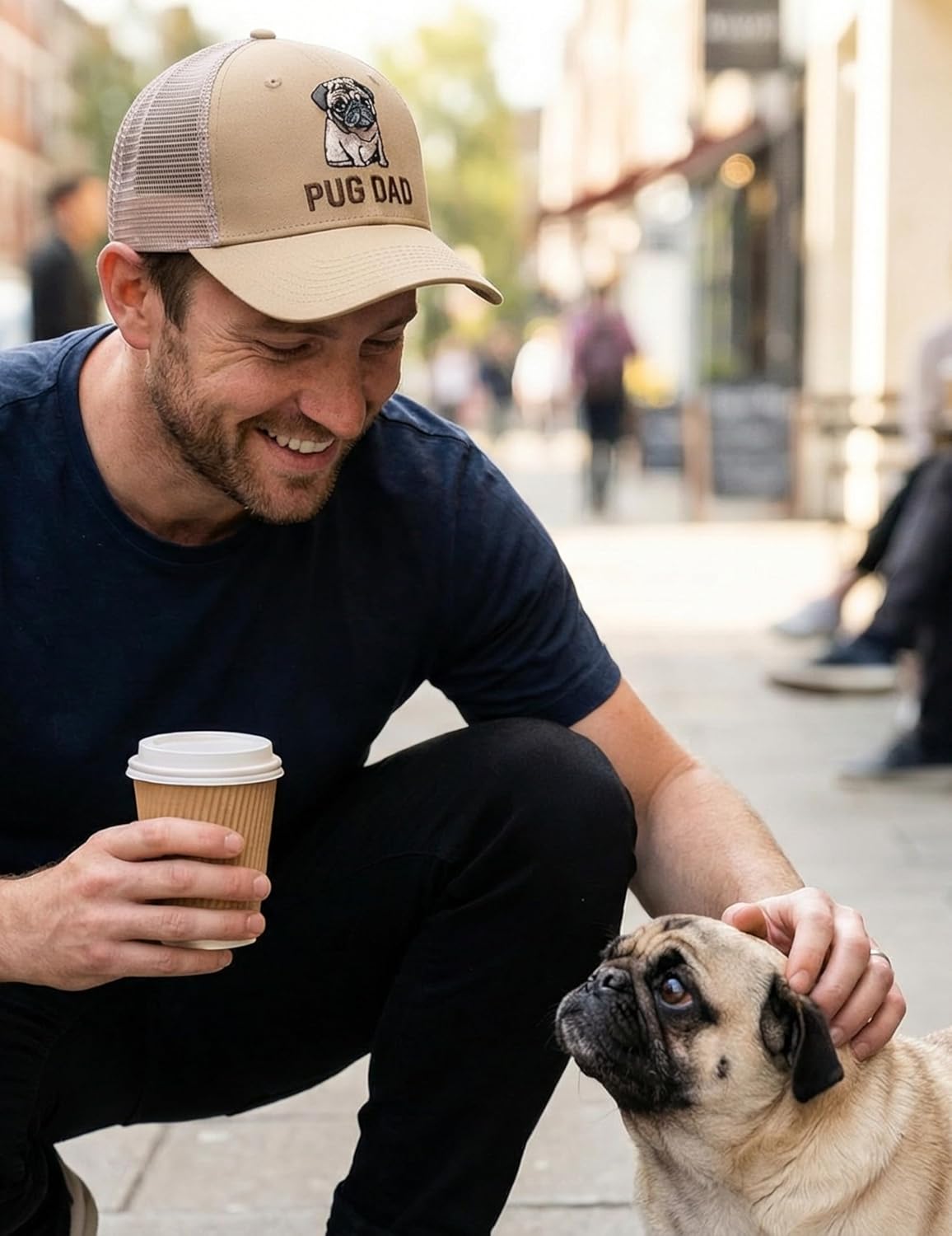 InnoBeta Pug Gifts for Pug Lovers, Pug Dad Gifts Hat for Men for Christmas, Birthday, Adjustable Hard Polyester Trucker Hat - Image 4