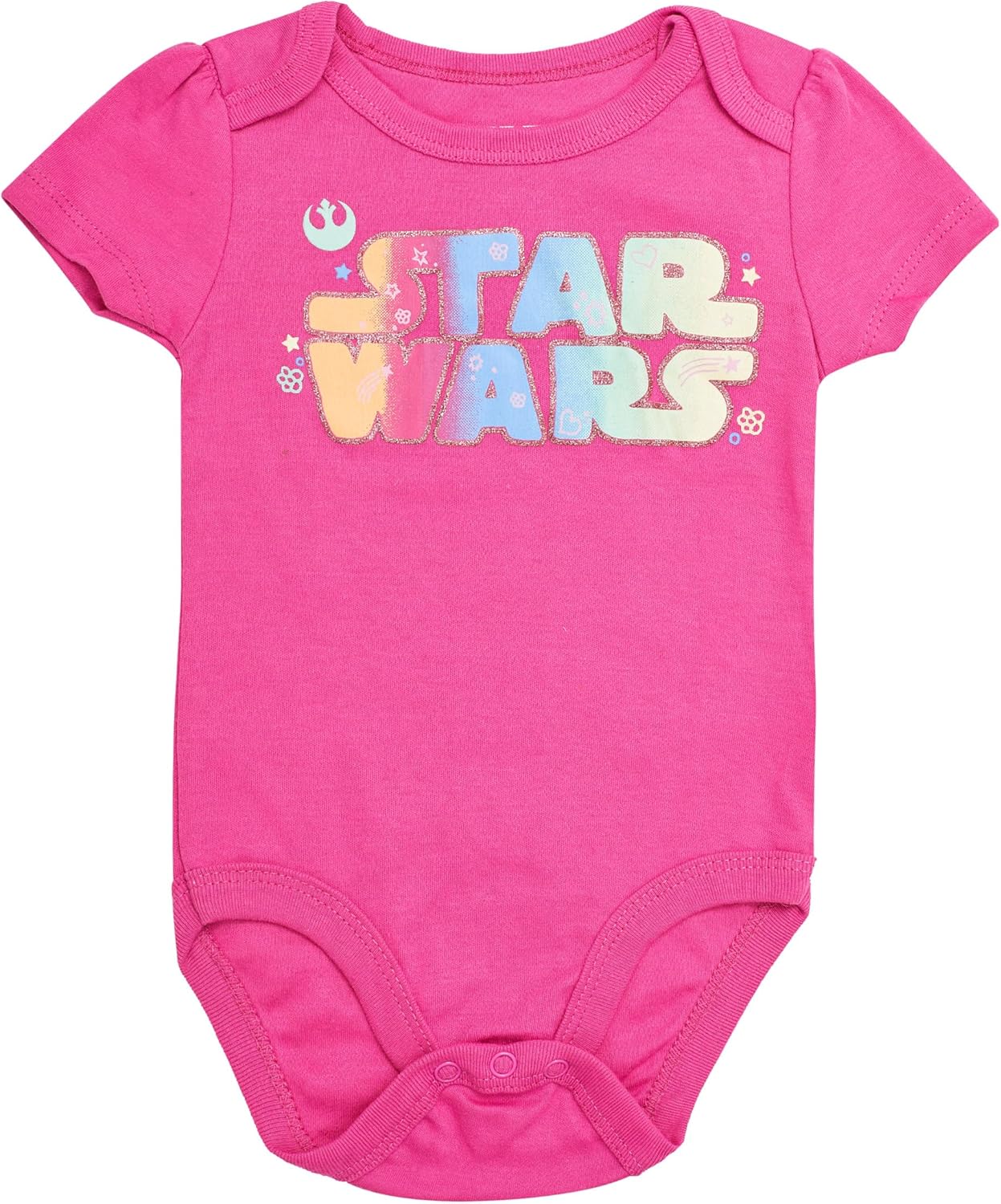 STAR WARS Baby Girls Bodysuits 5-Pack - Baby Girls' Bodysuits 5-Pack with Princess Leia, R2-D2, Yoda Baby Clothes