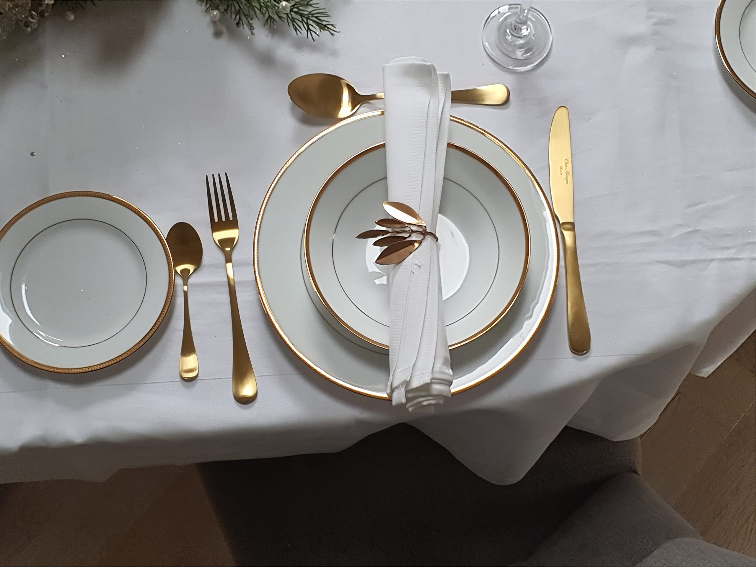 Lot de 6 ronds de serviette en métal doré pour la maison, la décoration de table, mariage, Noël, fête, dîner, Thanksgiving Day