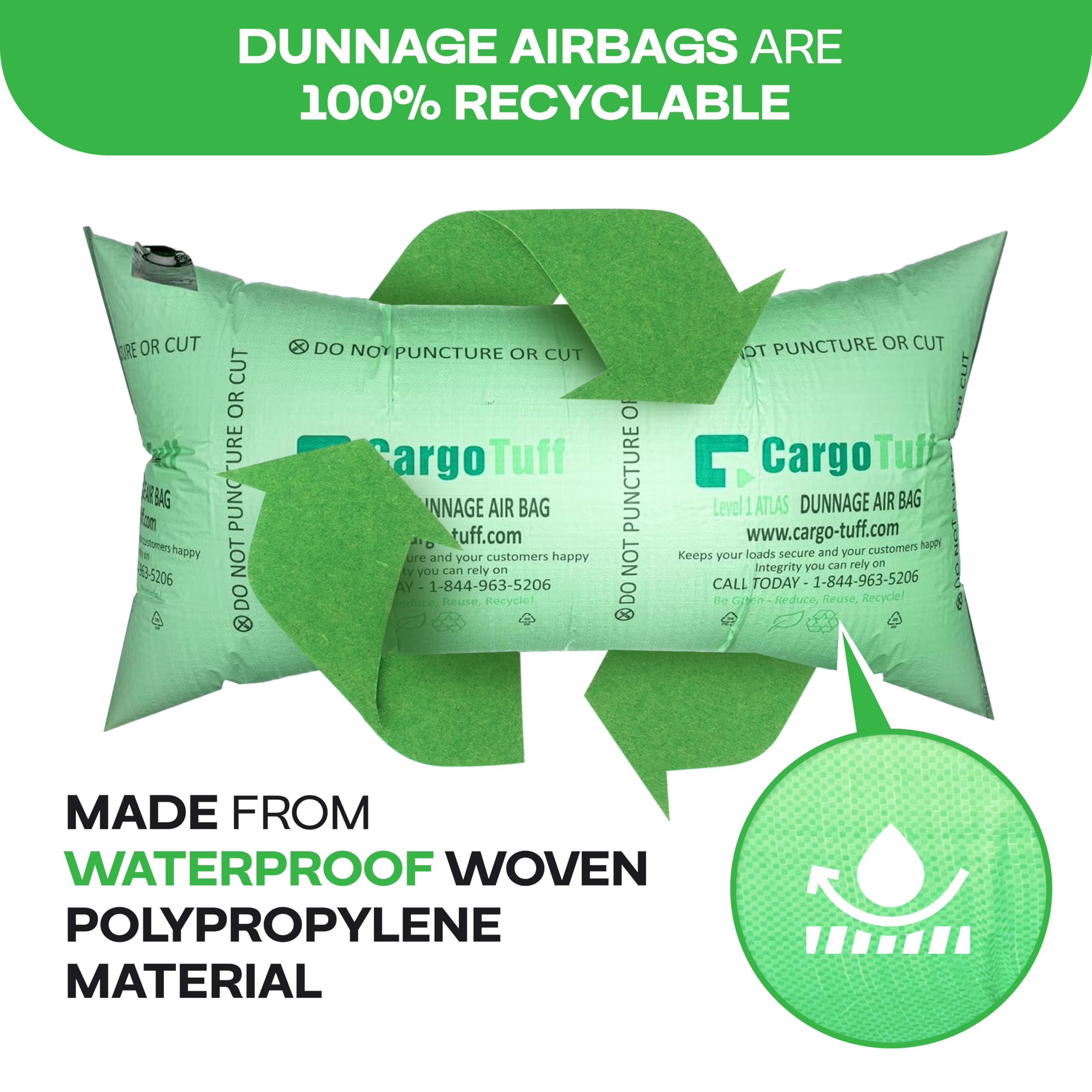 IDL Packaging Lot de 10 airbags de calage en polypropylène tissé, niveau 1 – Remplissez le vide dans les camions et les expéditions intermodales, réutilisables – Airbags de sécurité de charge pour