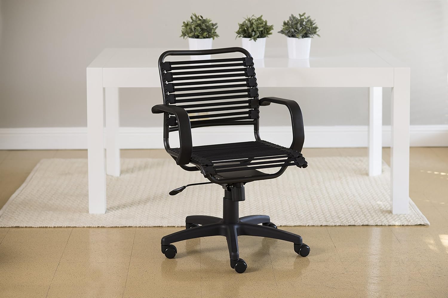 Black Metal Mid Back Bungee Office Chair