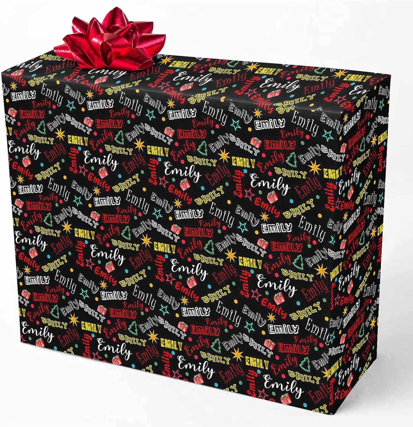 MyPupSocks Personalized Black Red and Yellow Gift Wrap